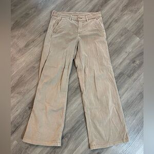 American Eagle Outfitters Light Beige Corduroy Wide-Leg Pants